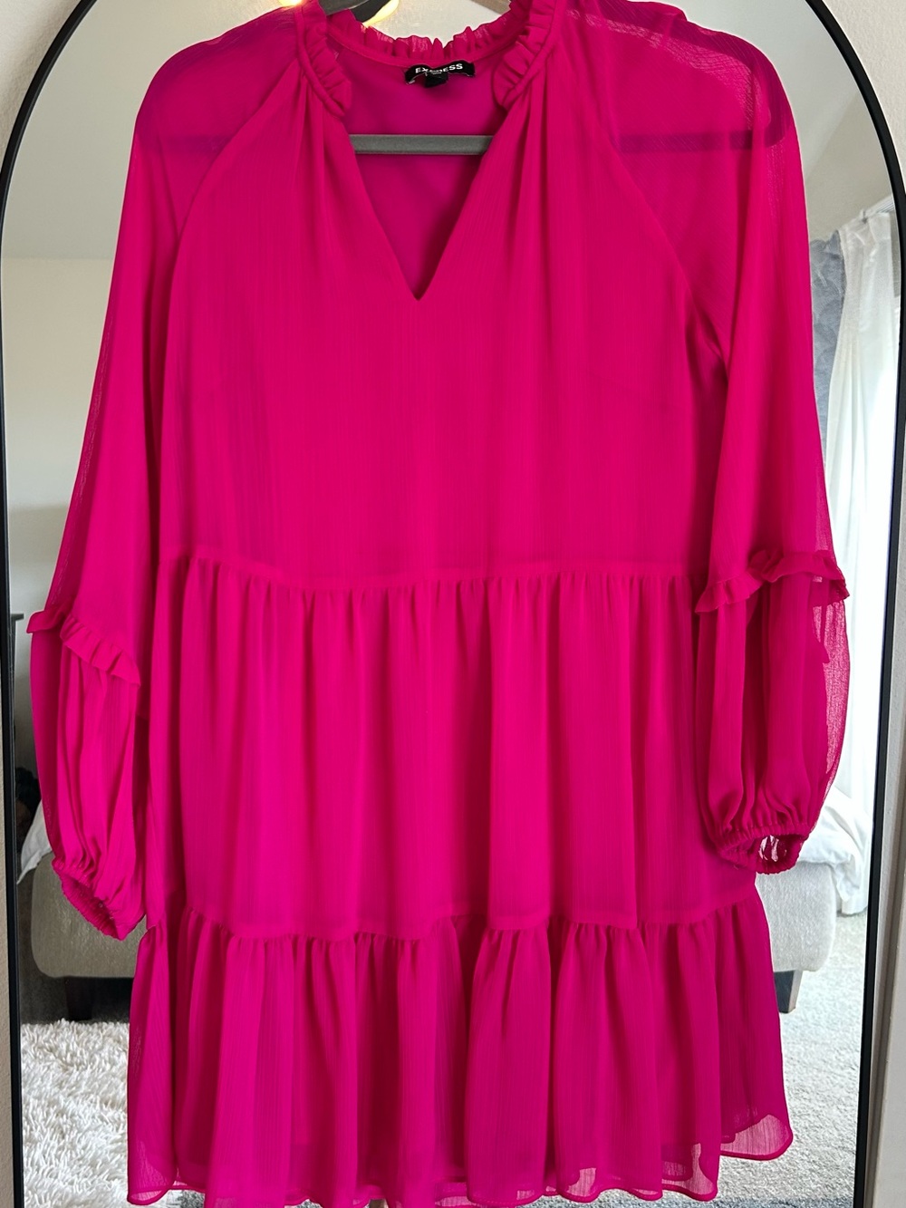 Express Tiered Chiffon Dress XS